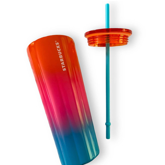 Starbucks 2023 Ombre Gradient Sunset Cold Cup 24oz Stainless Steel Tumbler - Picture 9 of 12